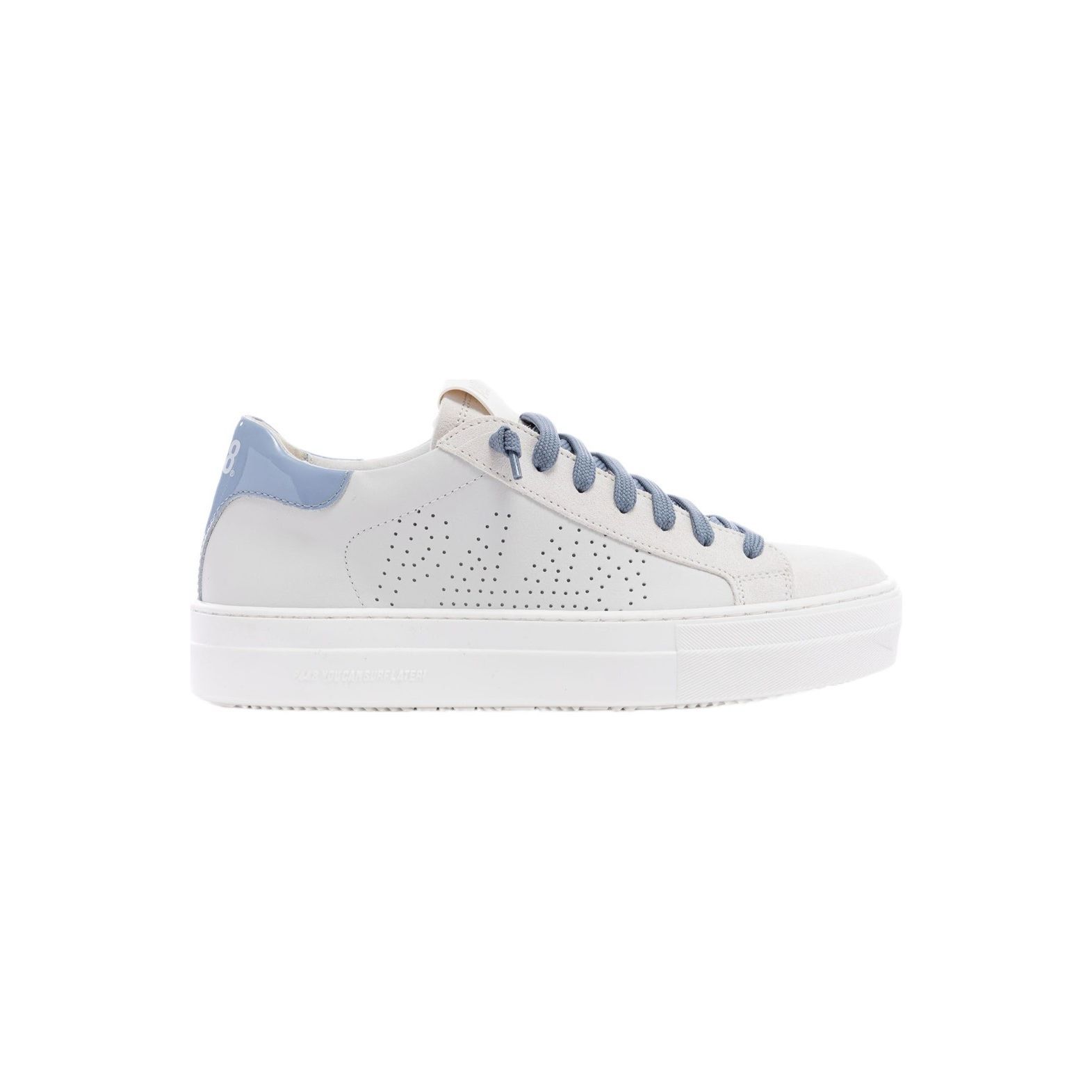 P448 Low Top Thea Platform Leather Sneakers White/Piuma Sky 42 (11.5-12)